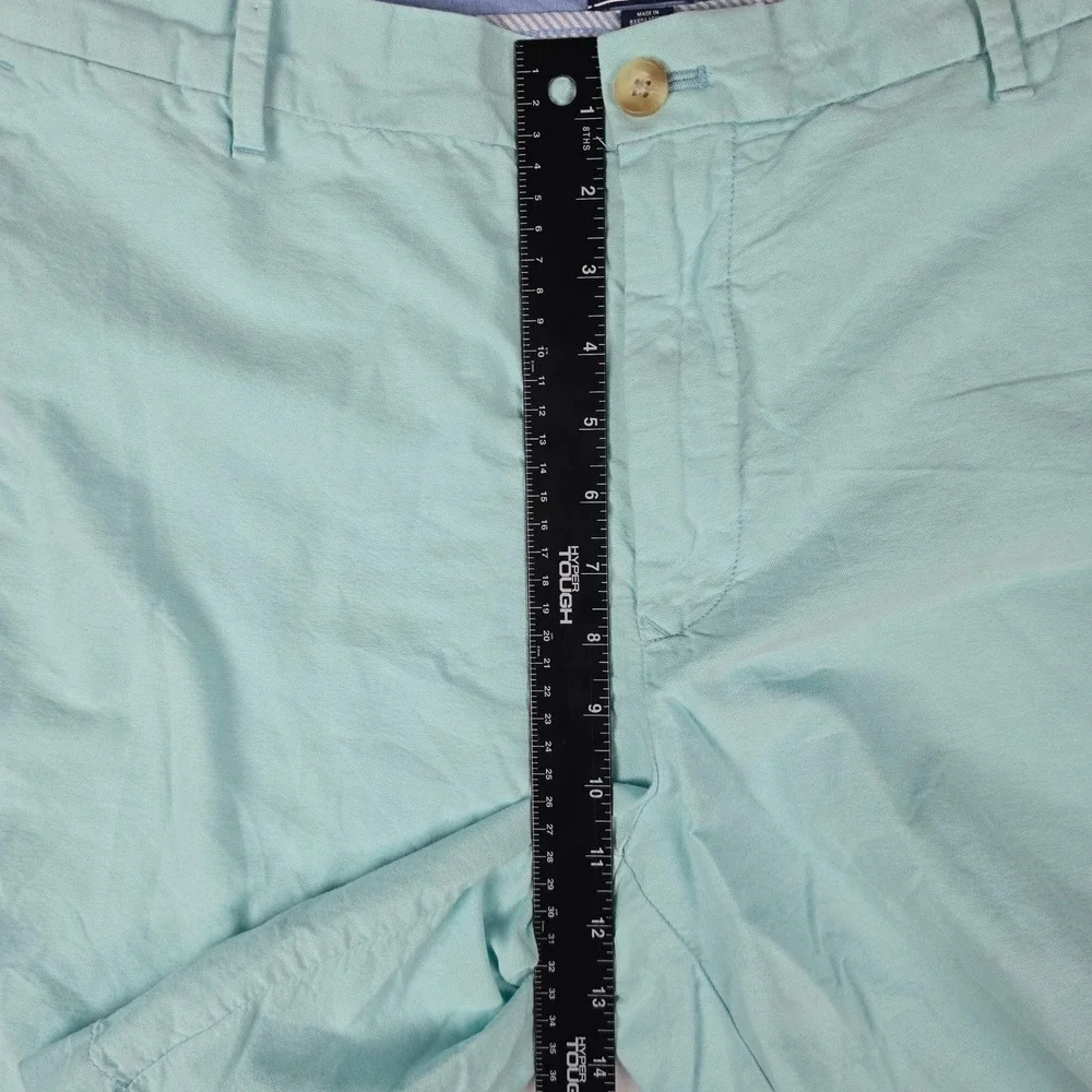 IZOD Saltwater Chino Shorts Men 38 Light Teal Aqua Blue Flat Front 100% Cotton
